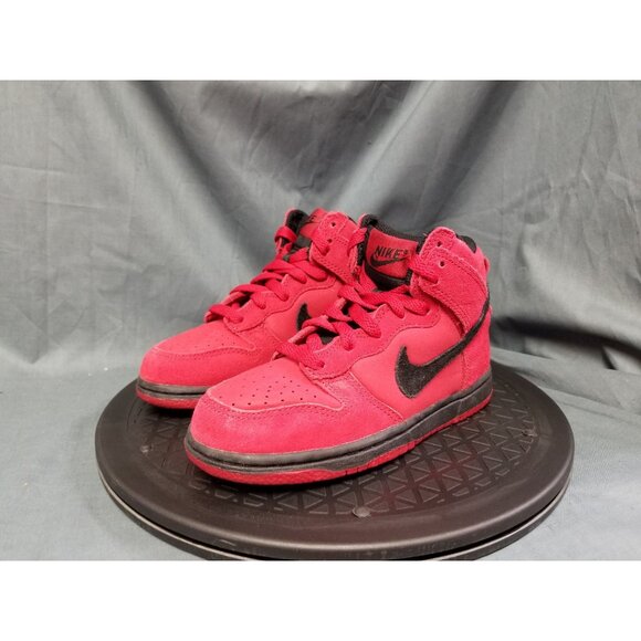 Nike Dunk High (PS) Sneakers Black Red Suede Size 13c Display NEW NO BOX ! - Picture 4 of 13